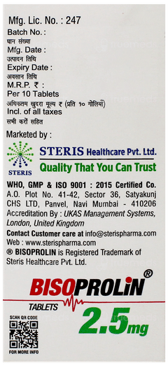 Bisoprolin 2.5Mg Tablet 10